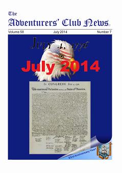 July 2014 Adventurers Club News Cover